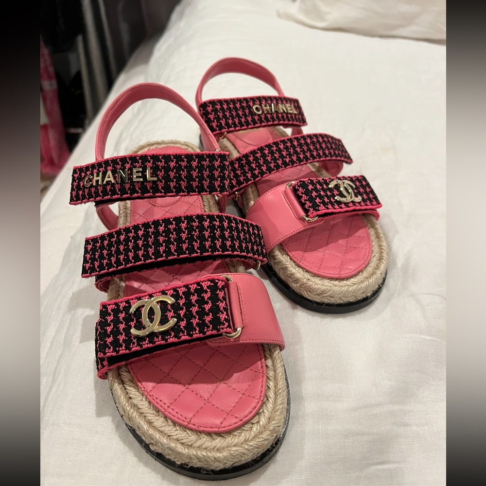 Chanel 2021 Interlocking CC Logo Sandals